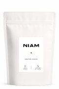 Bolsa de NIAM Creatine vista de frente, con el wordmark NIAM en negro sobre el envase.